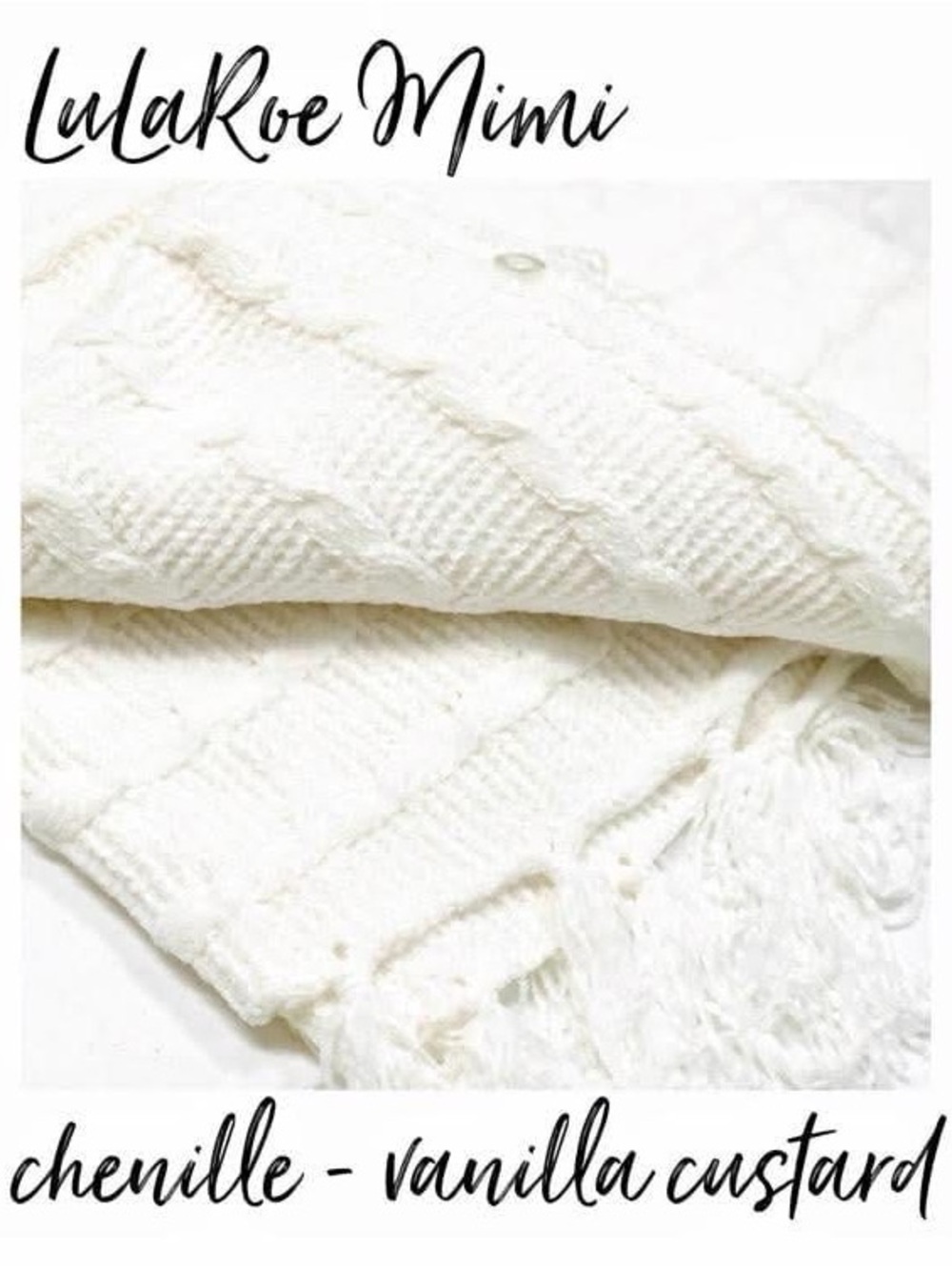 LuLaRoe Mimi Chenille Scarf - Vanilla